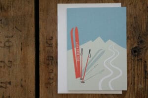 Karte Der Berg ruft mit Ski von Roadtyping