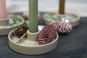 Kerzenhalter Stabkerze Keramik IBLaursen Farbe Taube landhauslook Scandi alpenchicdeko